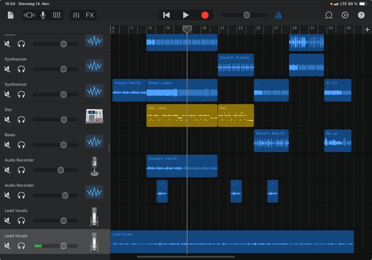 Fertiges GarageBand-Projekt